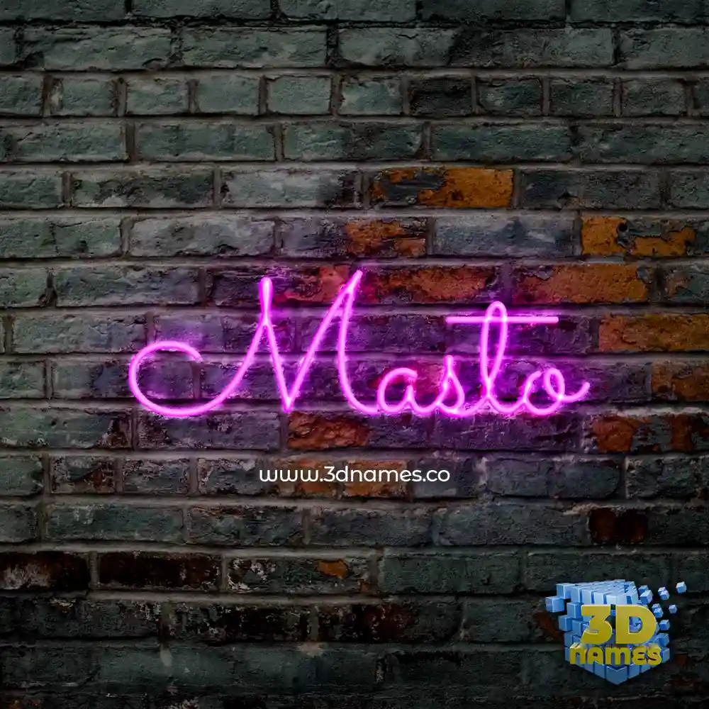 masto in Pink Neon style - 3D name wallpaper