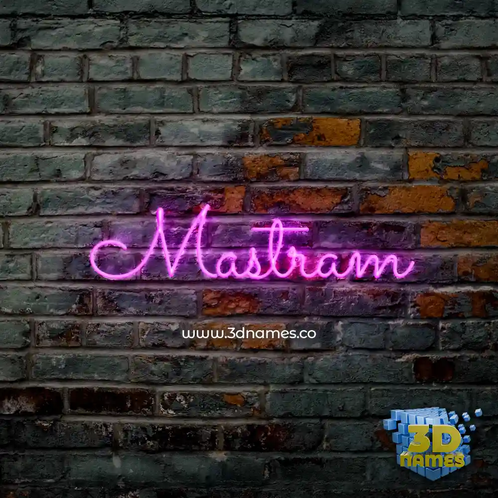 mastram in Pink Neon style - 3D name wallpaper