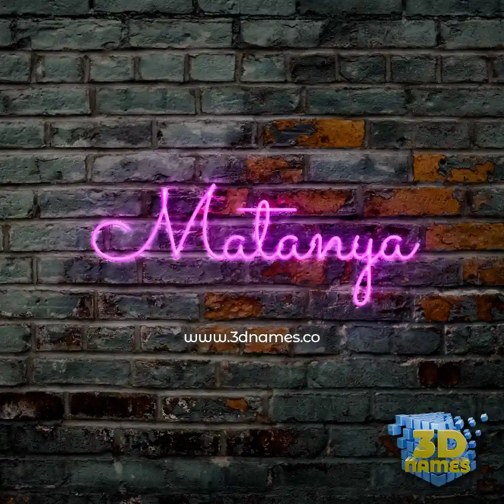 matanya in Pink Neon style - 3D name wallpaper