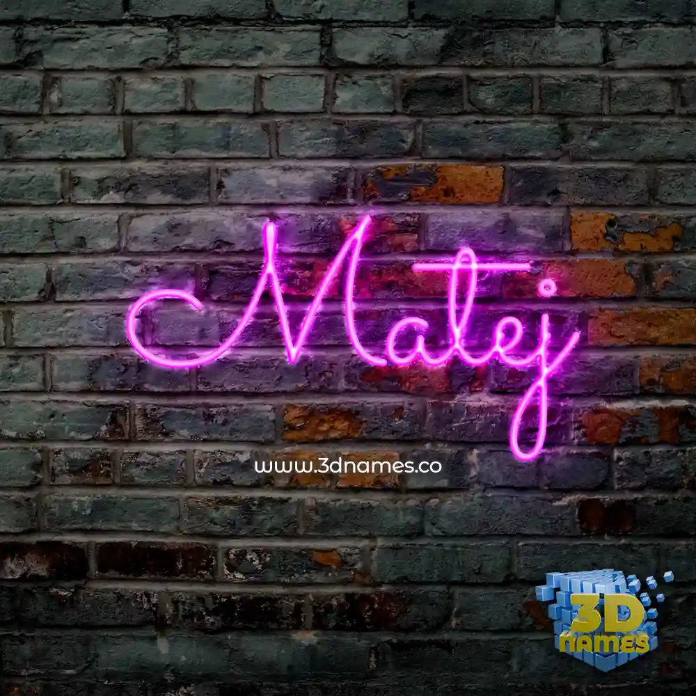 matej in Pink Neon style - 3D name wallpaper