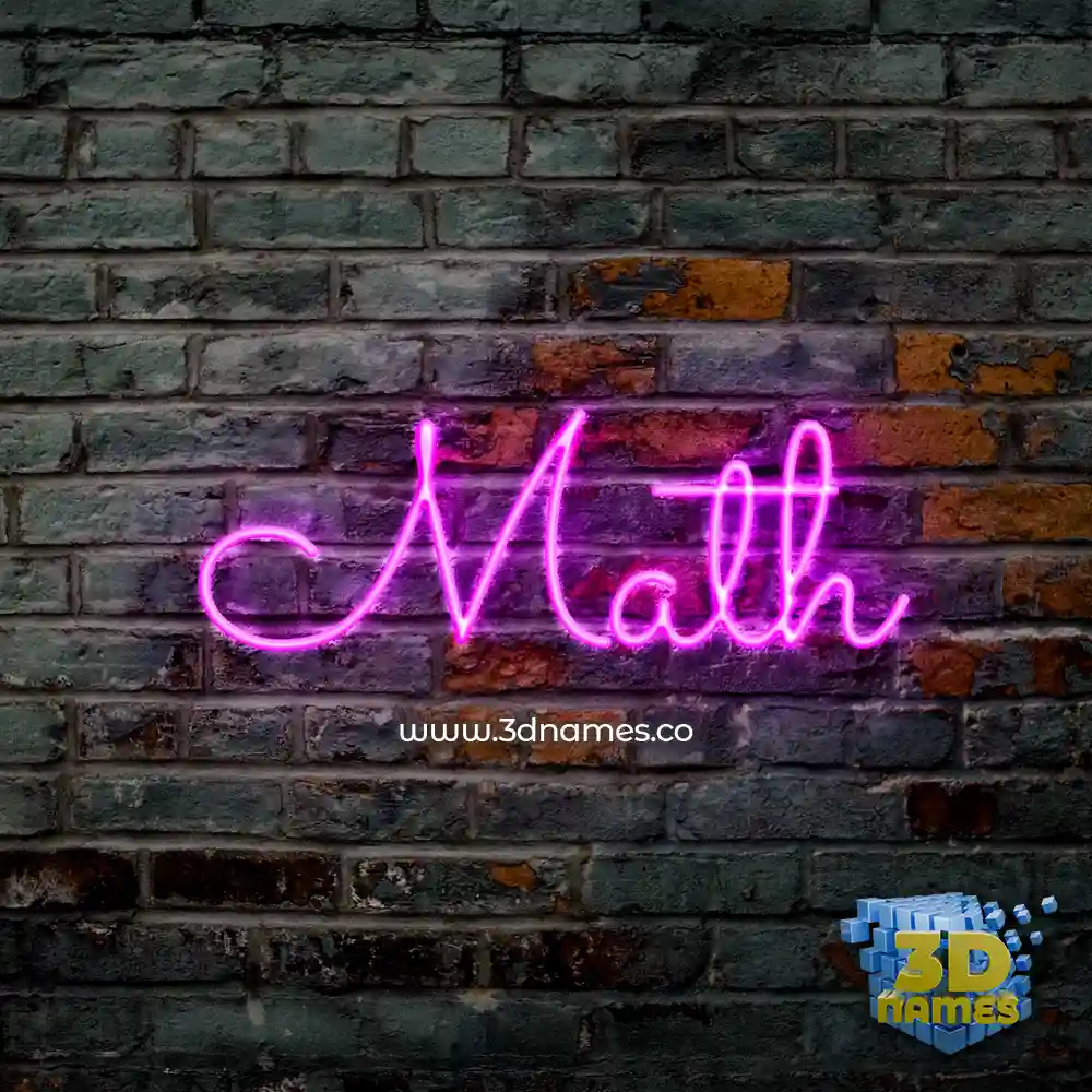 math in Pink Neon style - 3D name wallpaper
