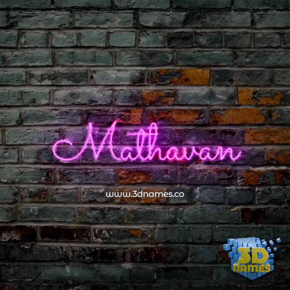 mathavan in Pink Neon style - 3D name wallpaper