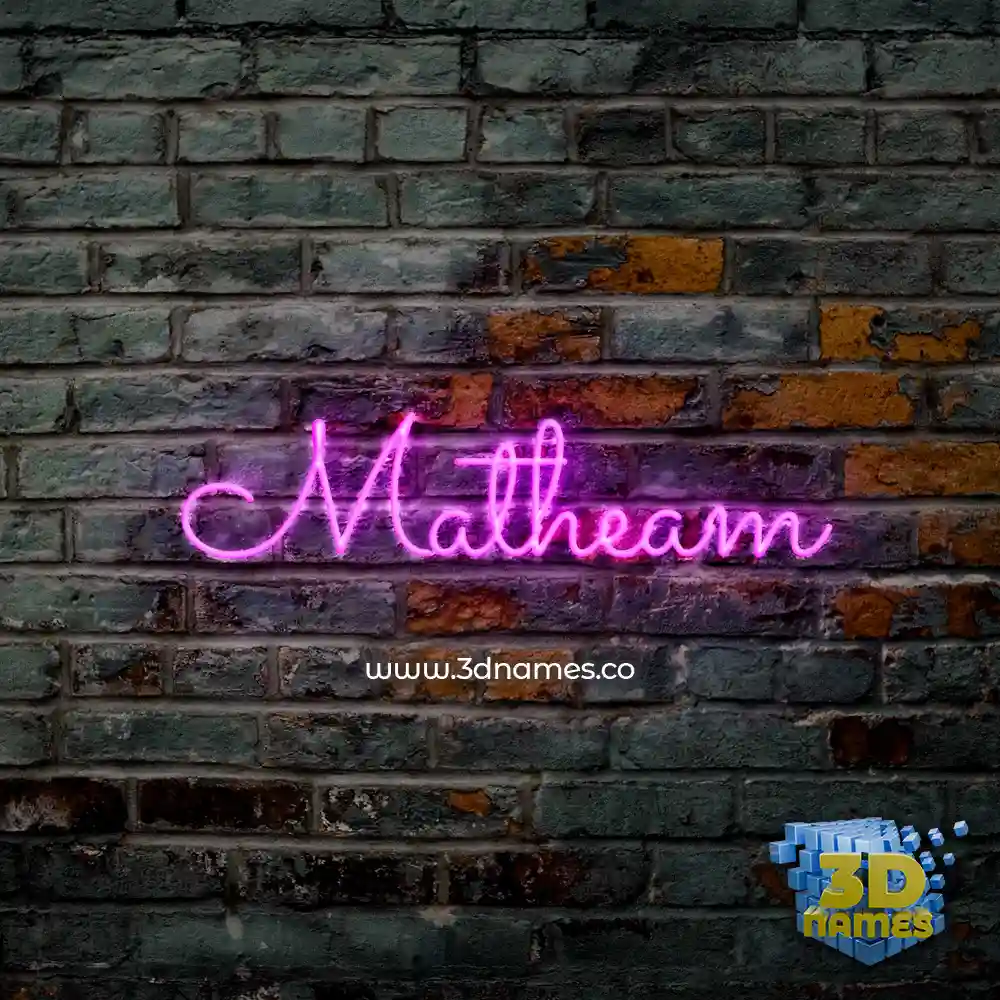 matheam in Pink Neon style - 3D name wallpaper
