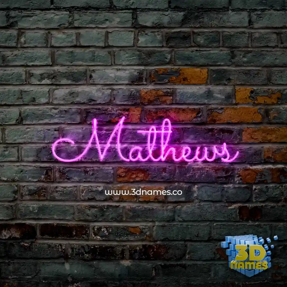 mathews in Pink Neon style - 3D name wallpaper