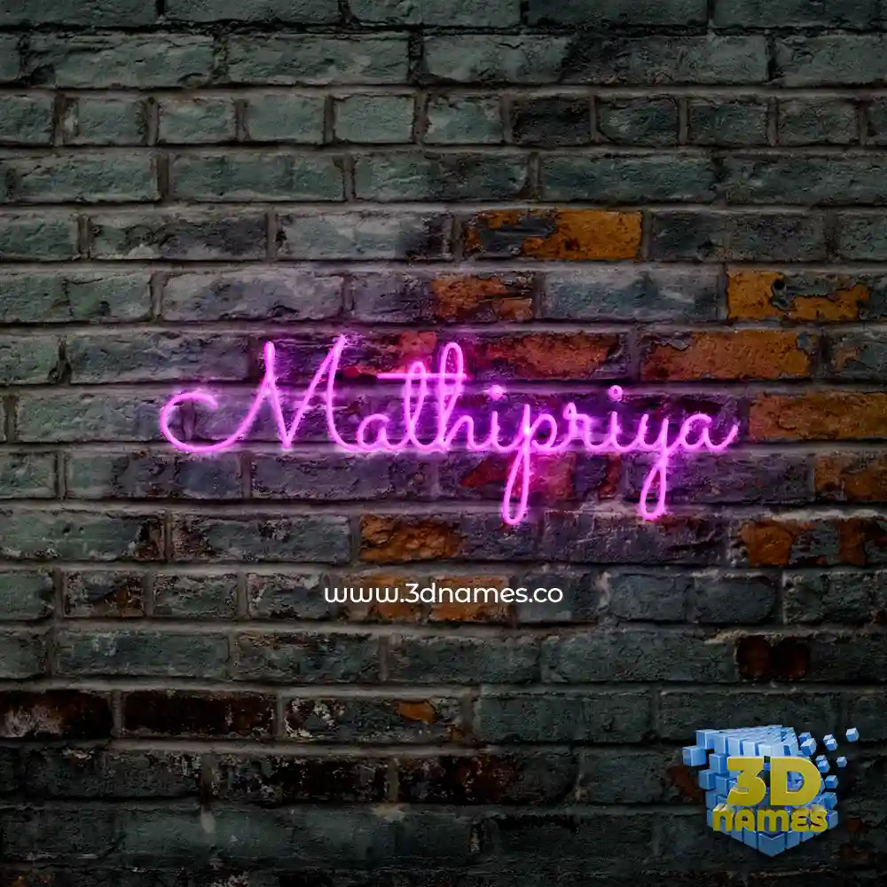 mathipriya in Pink Neon style - 3D name wallpaper