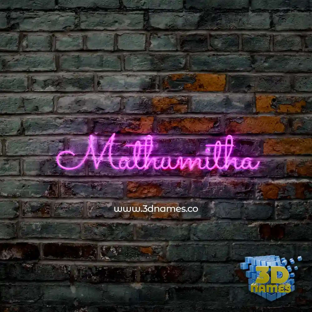 mathumitha in Pink Neon style - 3D name wallpaper