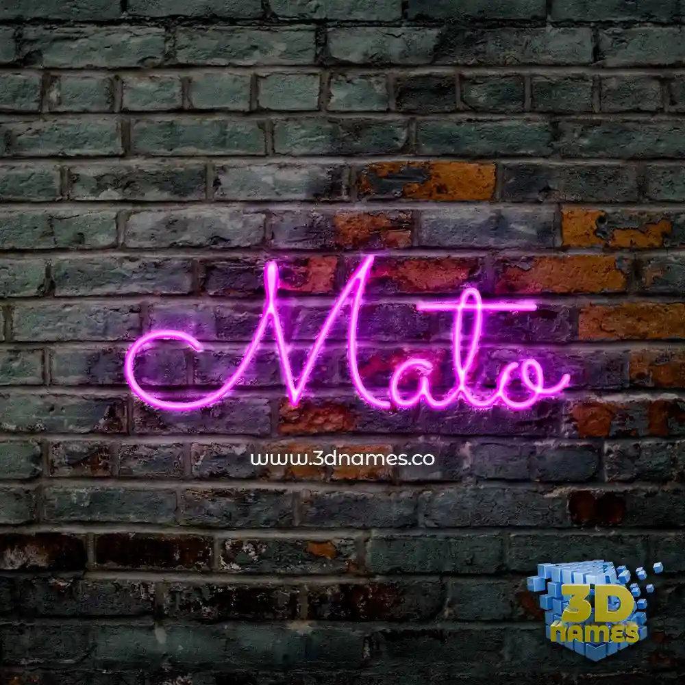 mato in Pink Neon style - 3D name wallpaper