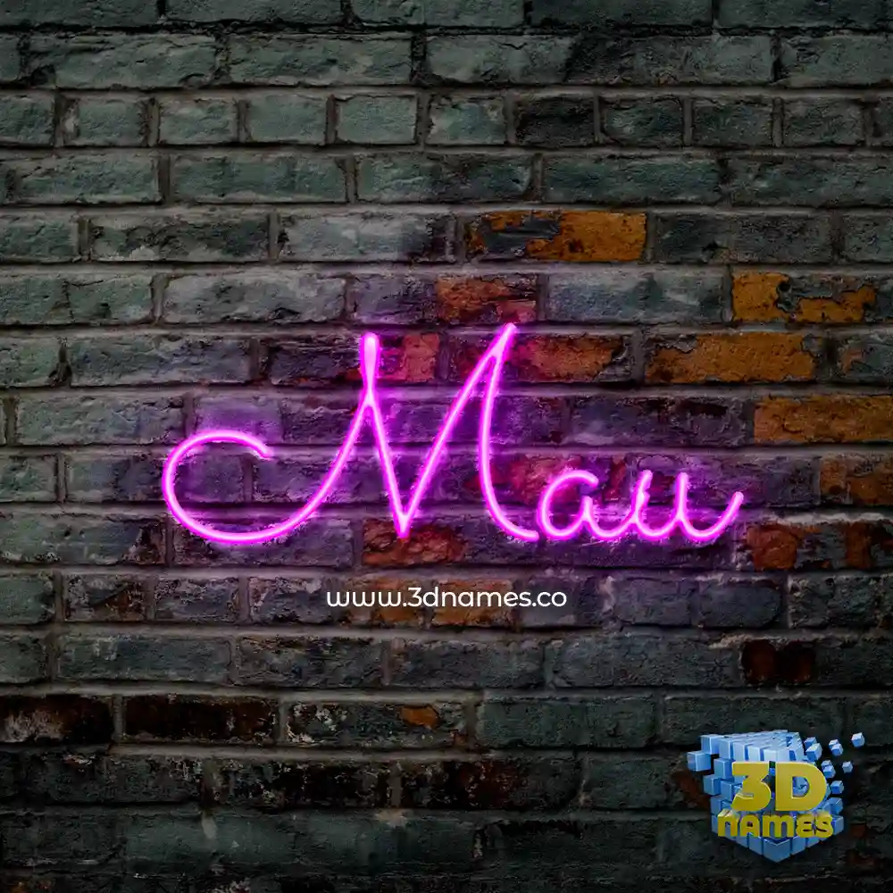 mau in Pink Neon style - 3D name wallpaper