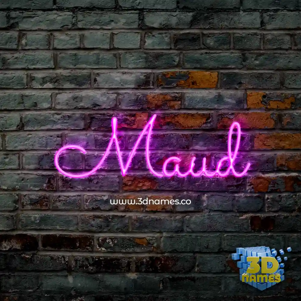 maud in Pink Neon style - 3D name wallpaper