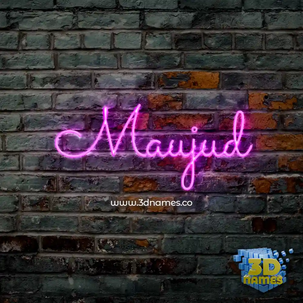 maujud in Pink Neon style - 3D name wallpaper