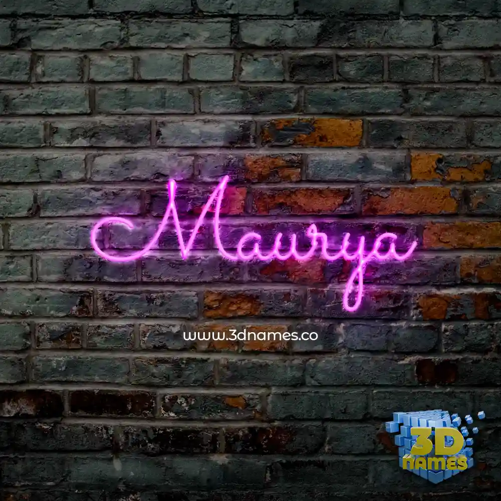 maurya in Pink Neon style - 3D name wallpaper
