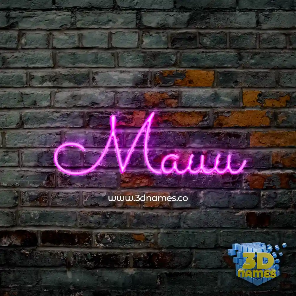 mauu in Pink Neon style - 3D name wallpaper