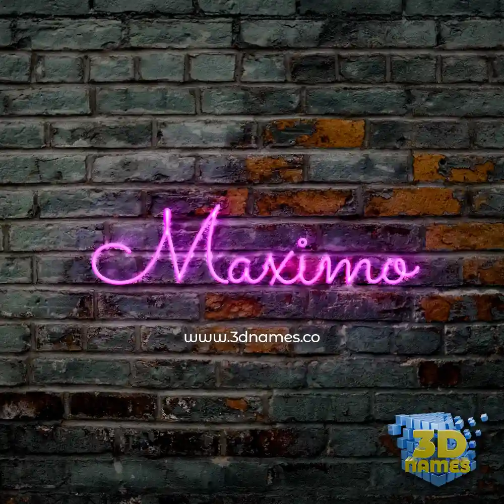 maximo in Pink Neon style - 3D name wallpaper