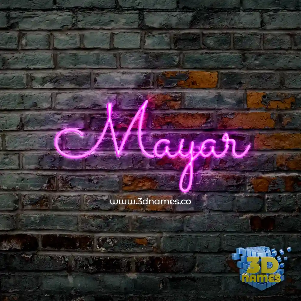 mayar in Pink Neon style - 3D name wallpaper