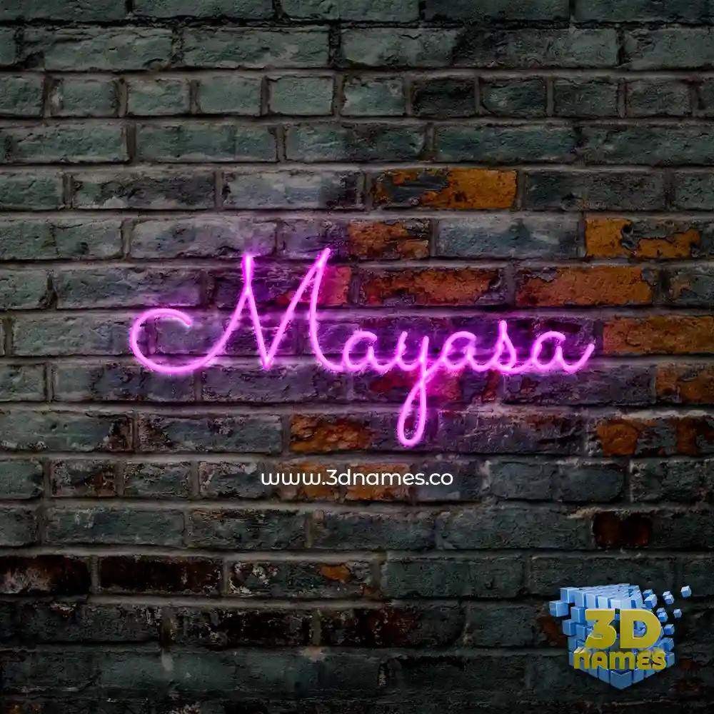 mayasa in Pink Neon style - 3D name wallpaper