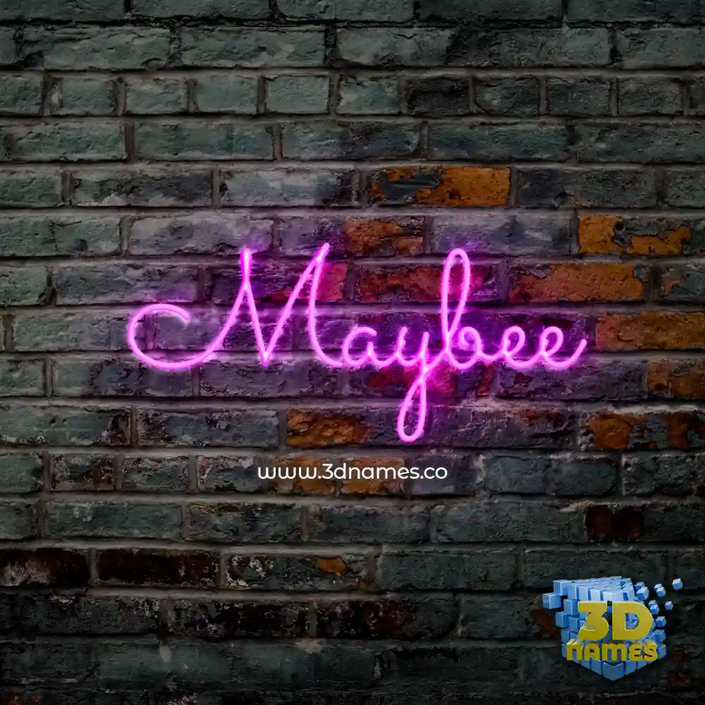 maybee in Pink Neon style - 3D name wallpaper