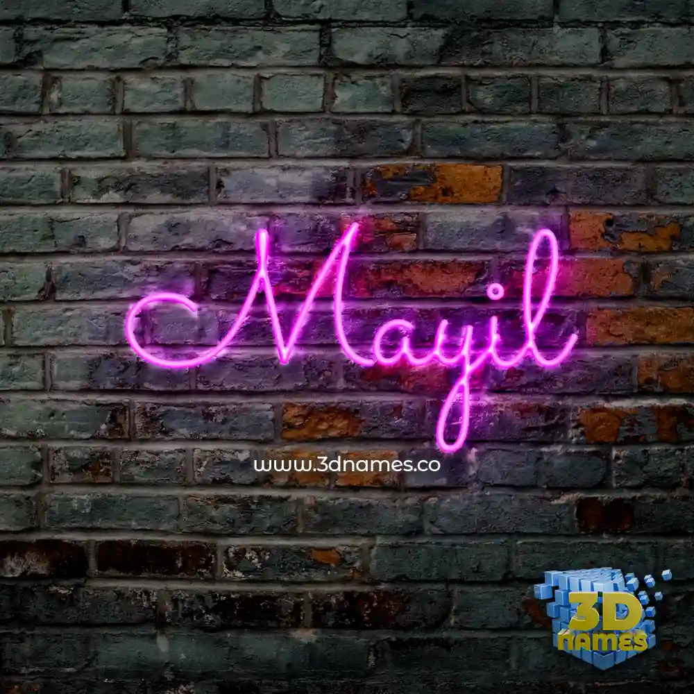 mayil in Pink Neon style - 3D name wallpaper