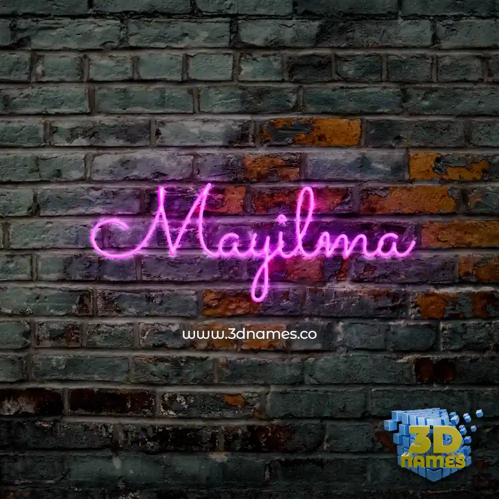 mayilma in Pink Neon style - 3D name wallpaper
