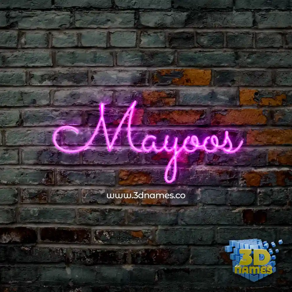 mayoos in Pink Neon style - 3D name wallpaper