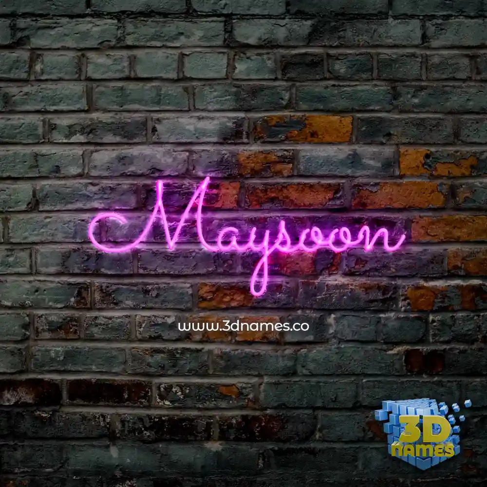 maysoon in Pink Neon style - 3D name wallpaper