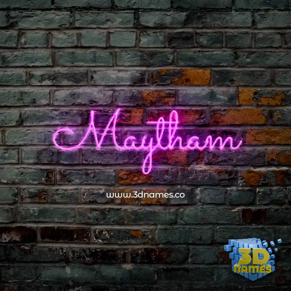 maytham in Pink Neon style - 3D name wallpaper