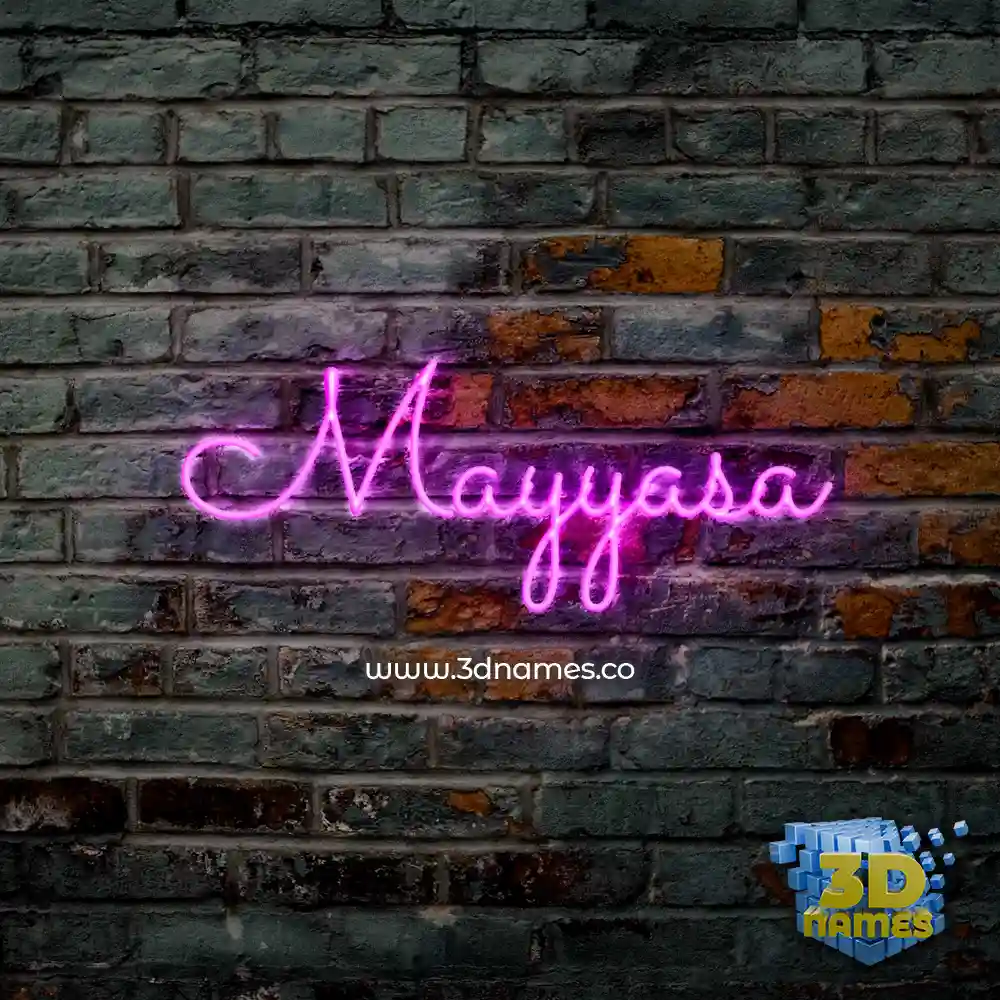 mayyasa in Pink Neon style - 3D name wallpaper