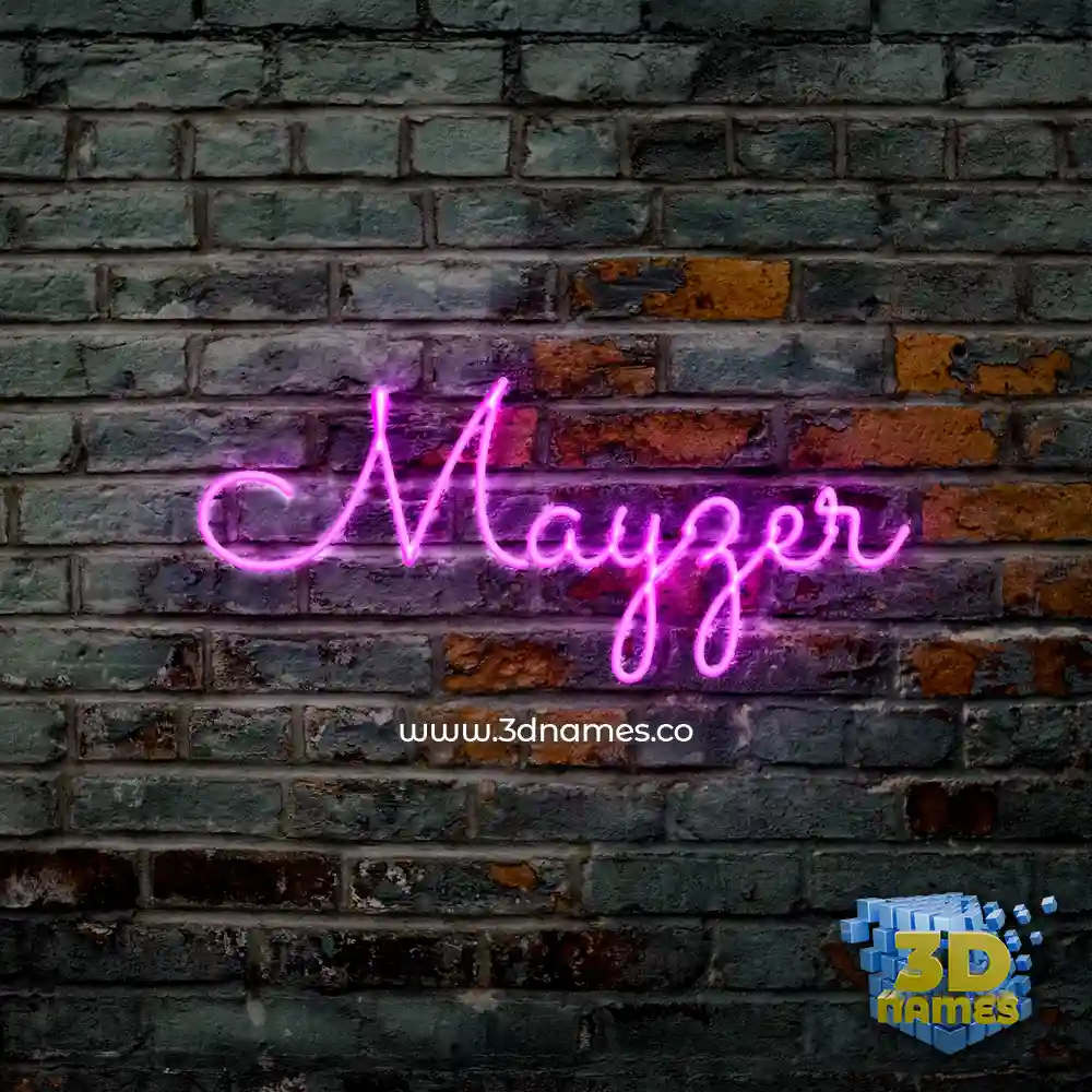 mayzer in Pink Neon style - 3D name wallpaper