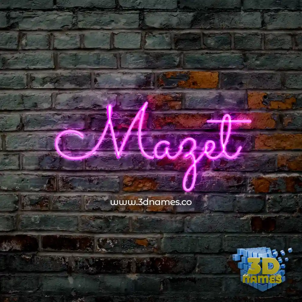 mazet in Pink Neon style - 3D name wallpaper