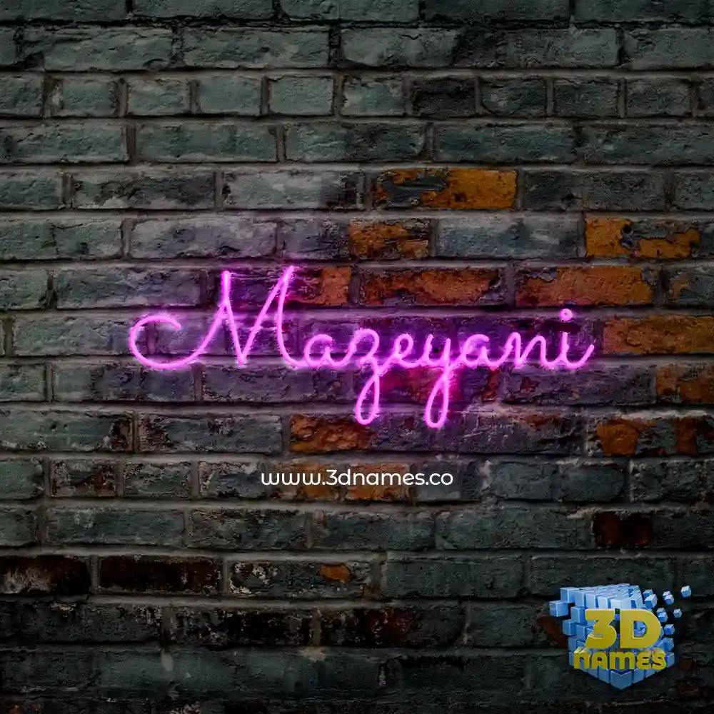 mazeyani in Pink Neon style - 3D name wallpaper
