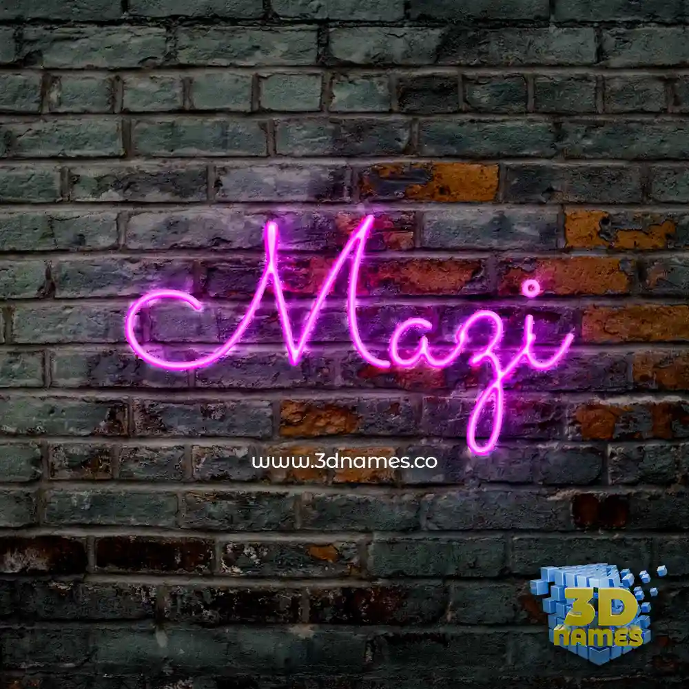 mazi in Pink Neon style - 3D name wallpaper