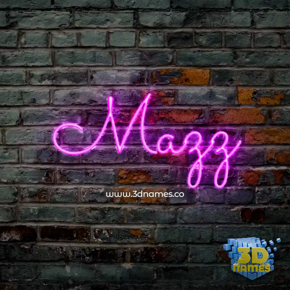 mazz in Pink Neon style - 3D name wallpaper