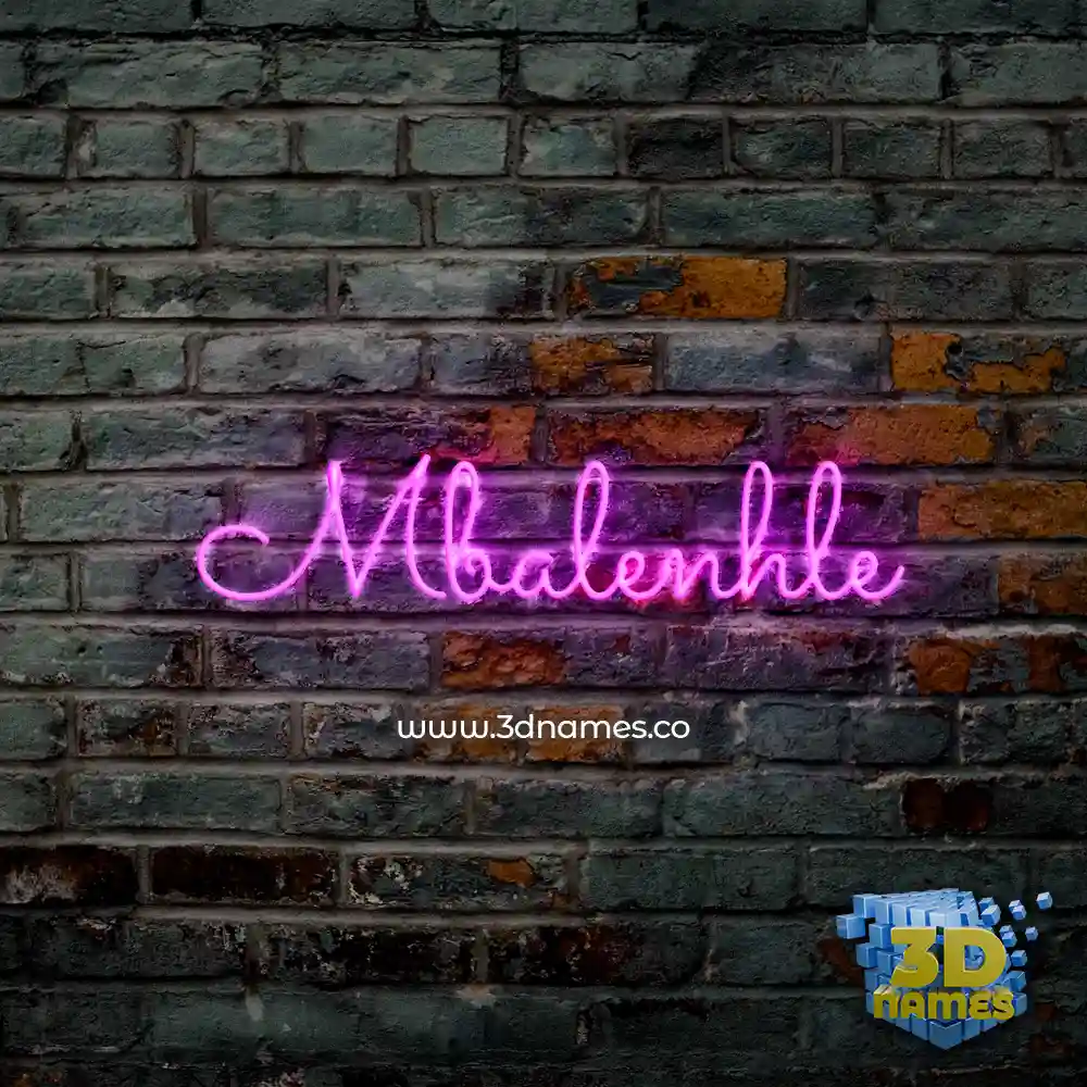 mbalenhle in Pink Neon style - 3D name wallpaper