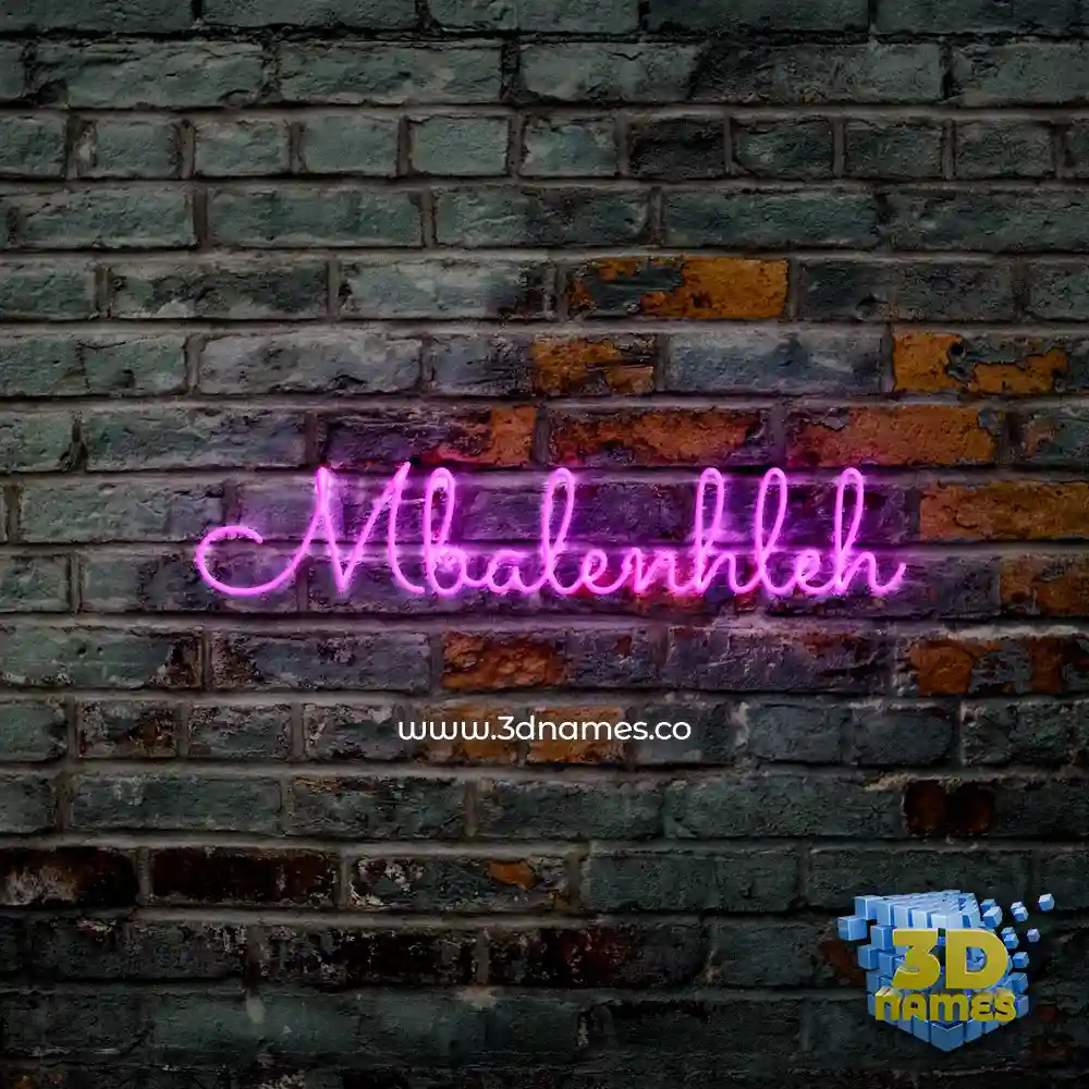 mbalenhleh in Pink Neon style - 3D name wallpaper