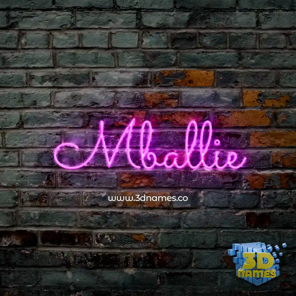 mballie in Pink Neon style - 3D name wallpaper