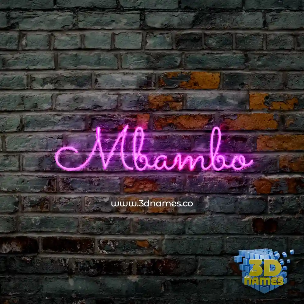 mbambo in Pink Neon style - 3D name wallpaper