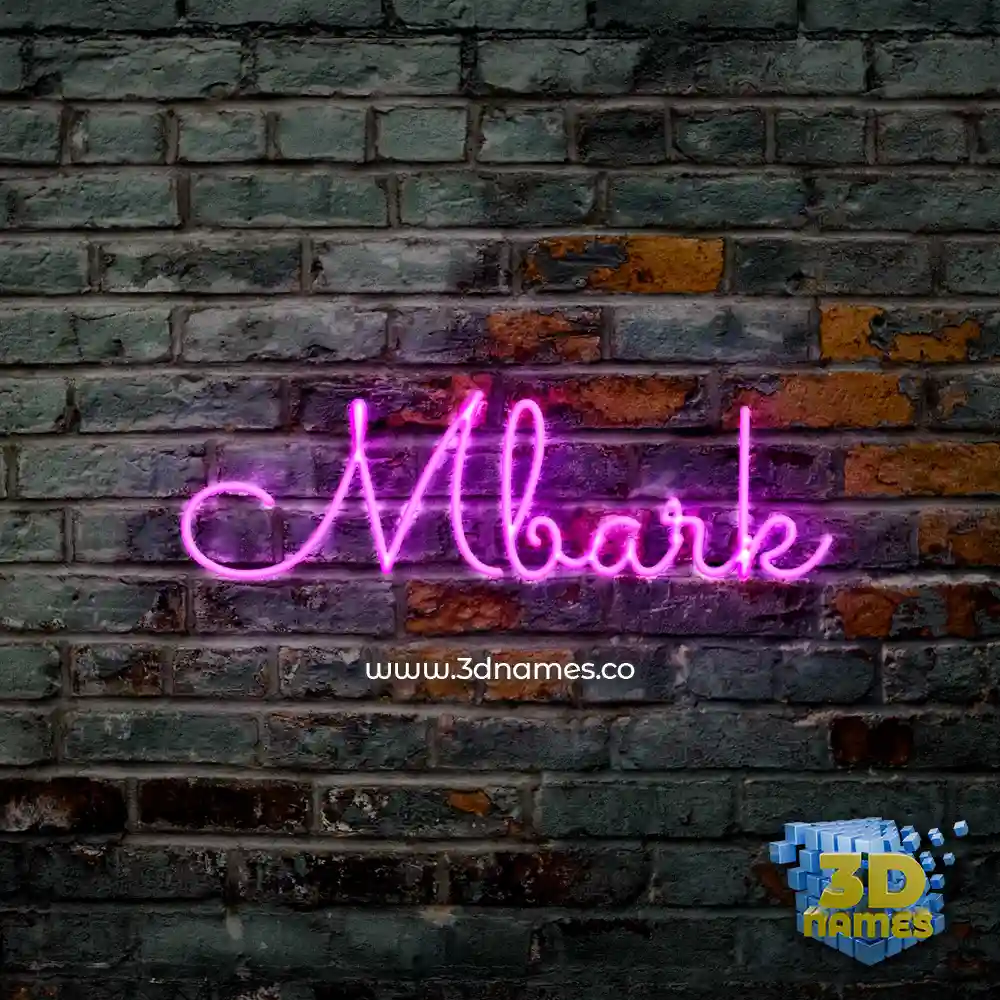 mbark in Pink Neon style - 3D name wallpaper