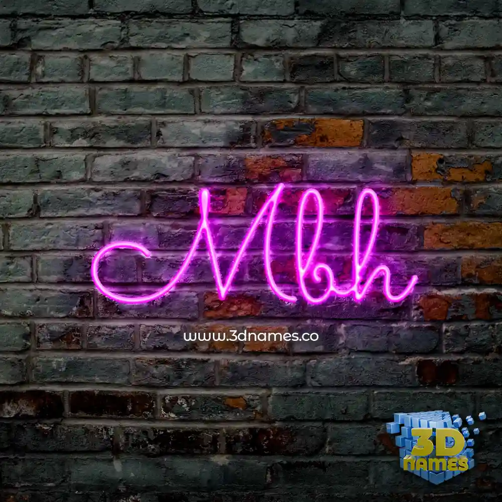 mbh in Pink Neon style - 3D name wallpaper