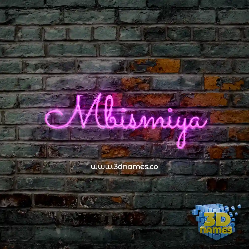 mbismiya in Pink Neon style - 3D name wallpaper