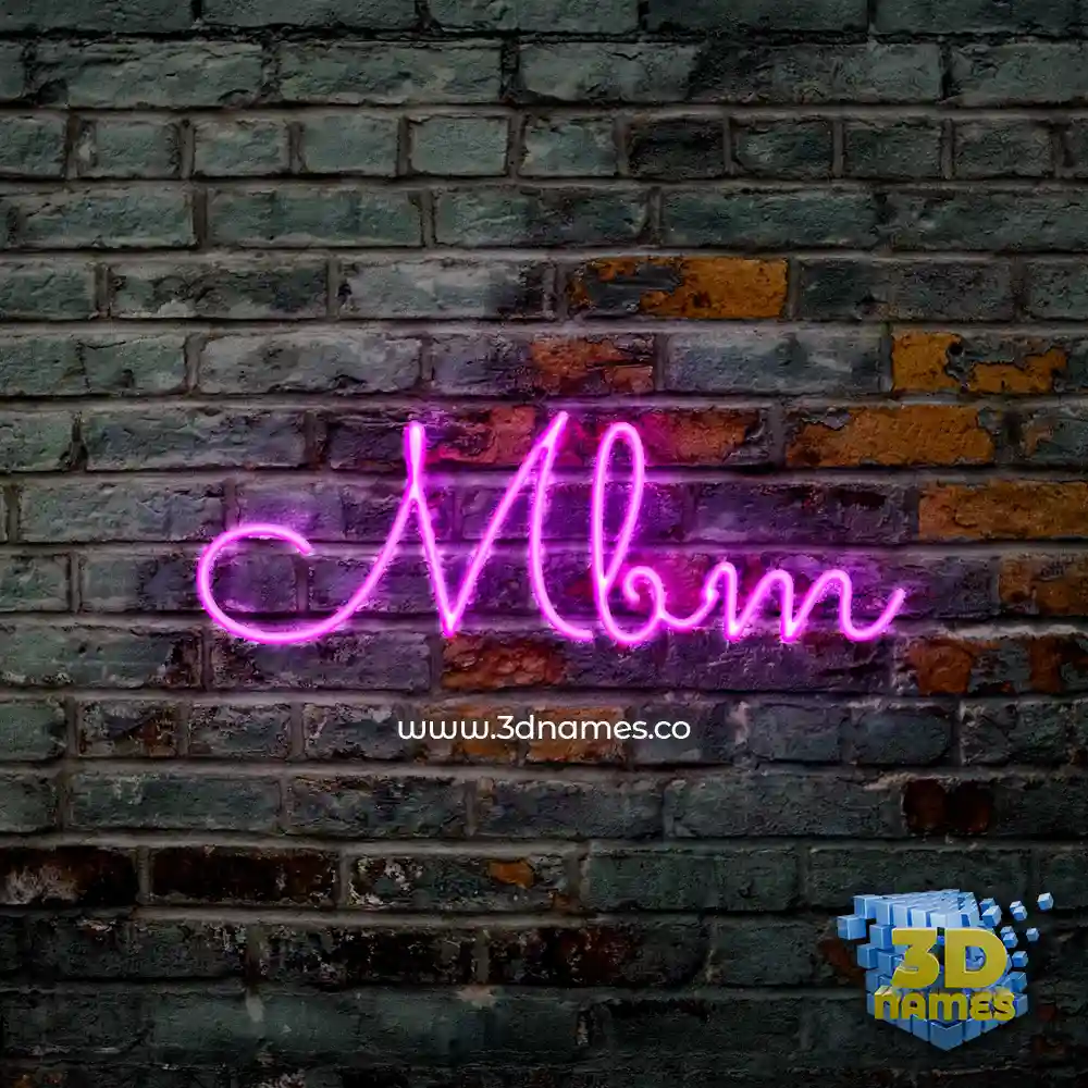 mbm in Pink Neon style - 3D name wallpaper