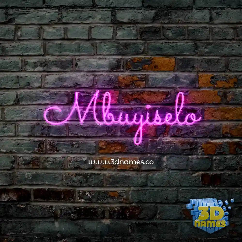 mbuyiselo in Pink Neon style - 3D name wallpaper