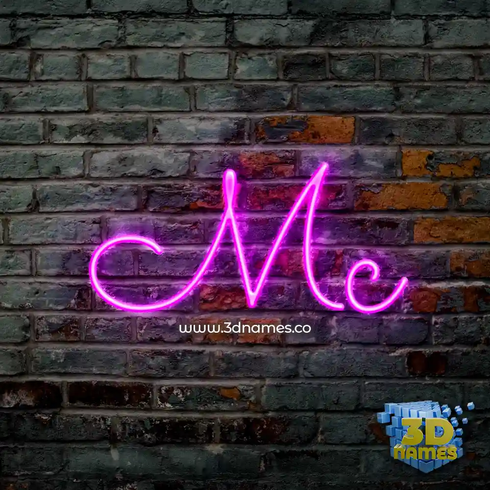 mc in Pink Neon style - 3D name wallpaper