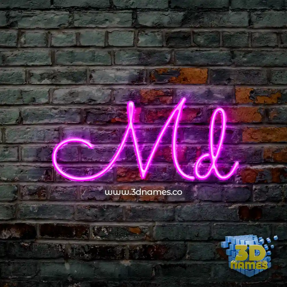 md in Pink Neon style - 3D name wallpaper