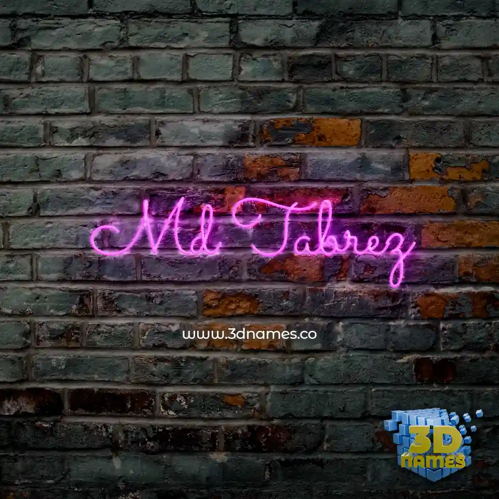 md tabrez in Pink Neon style - 3D name wallpaper