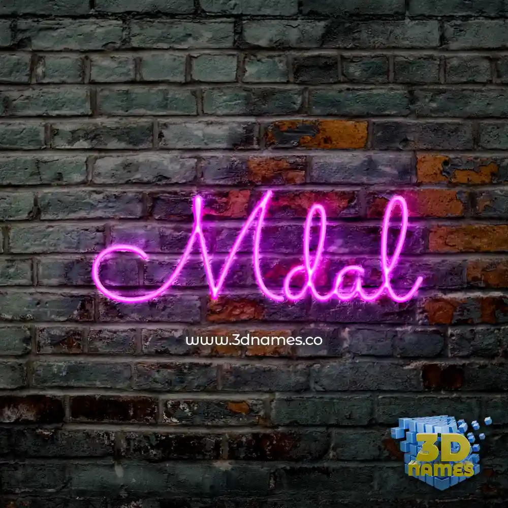 mdal in Pink Neon style - 3D name wallpaper