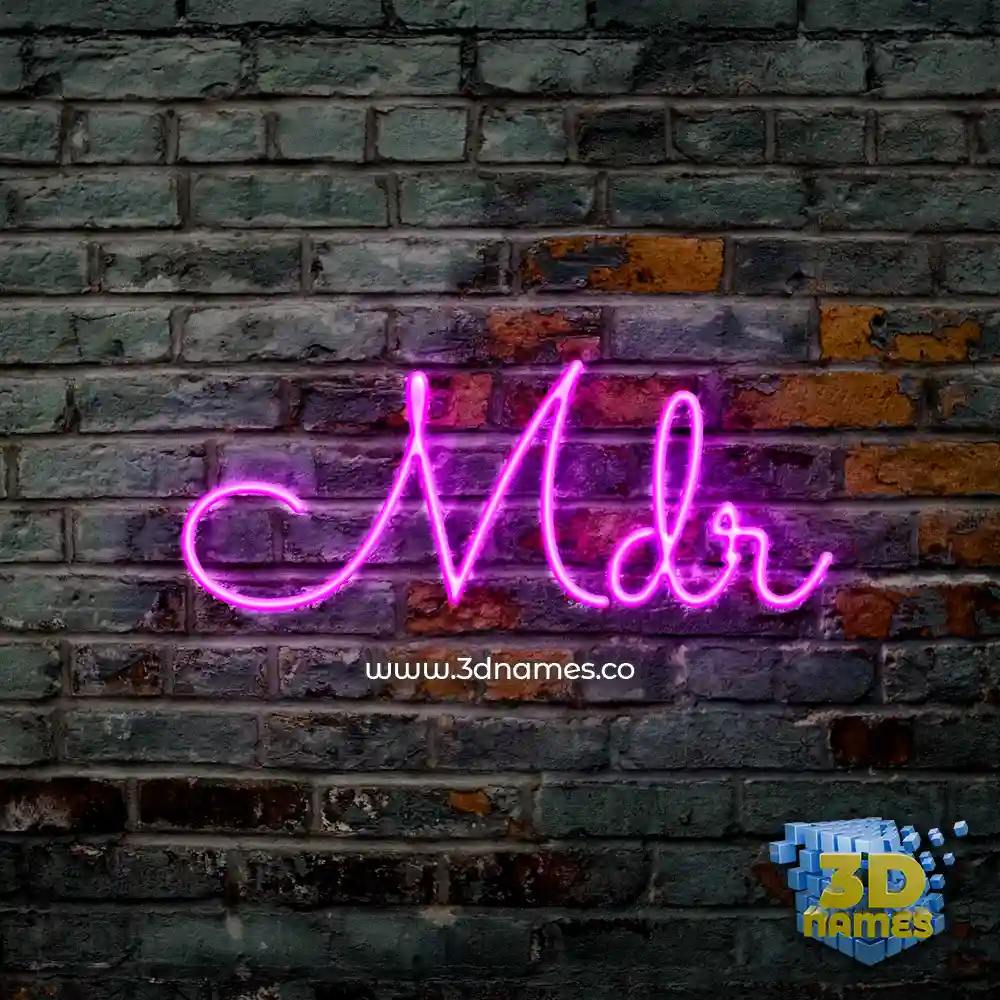 mdr in Pink Neon style - 3D name wallpaper