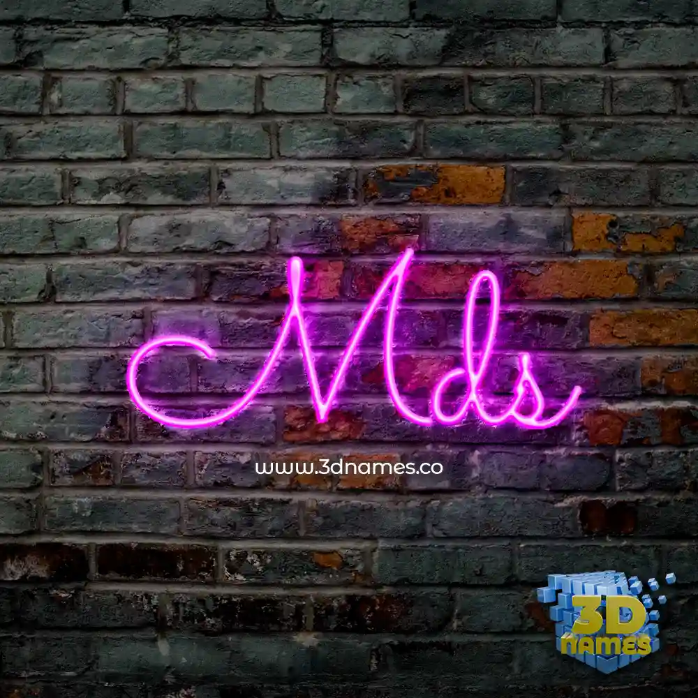 mds in Pink Neon style - 3D name wallpaper