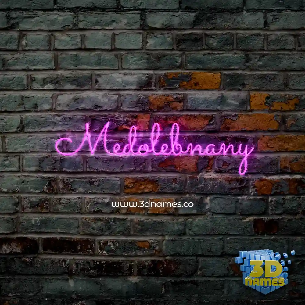 medolebnany in Pink Neon style - 3D name wallpaper