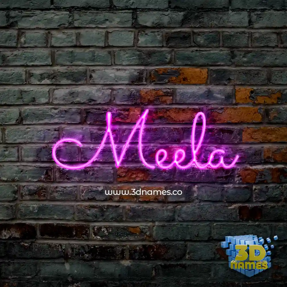 meela in Pink Neon style - 3D name wallpaper