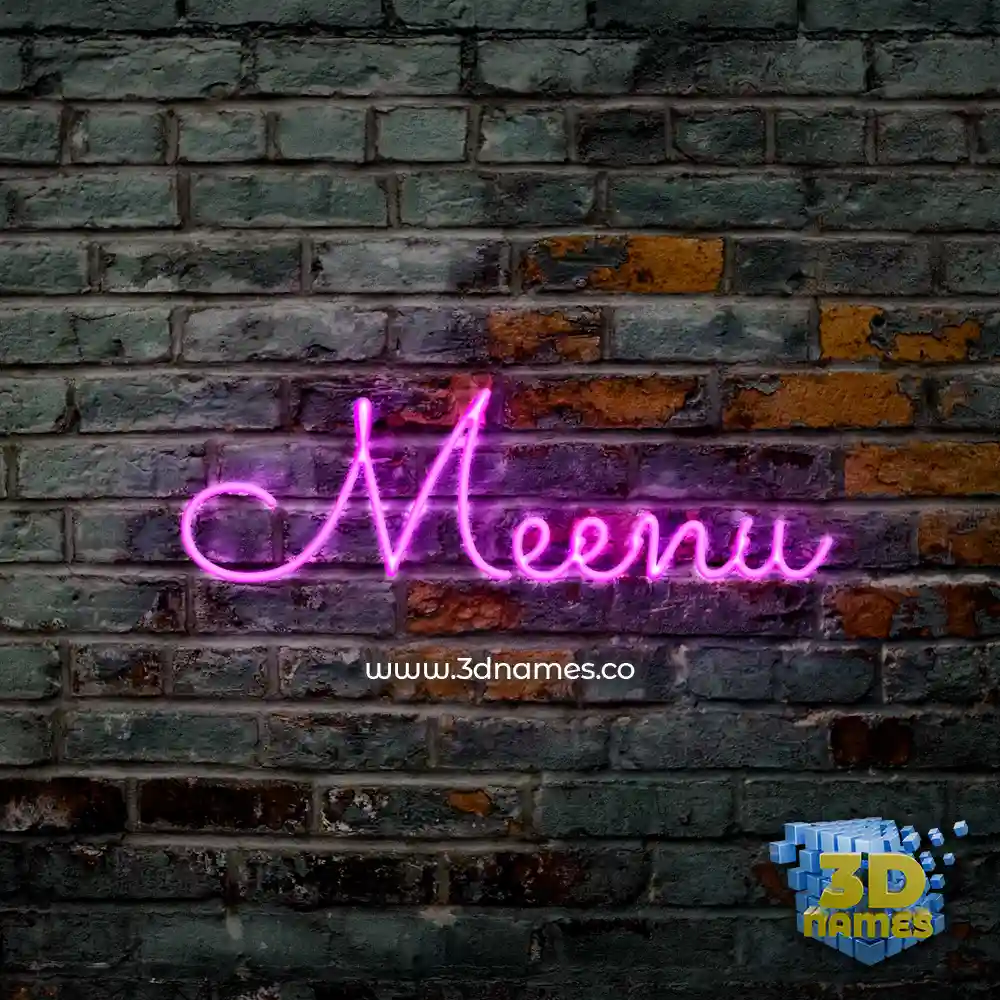 meenu in Pink Neon style - 3D name wallpaper