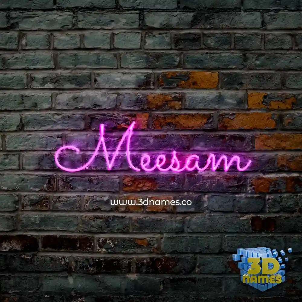 meesam in Pink Neon style - 3D name wallpaper
